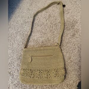Liz Claiborne | Vintage Tan Crochet Shoulder Bag / Purse